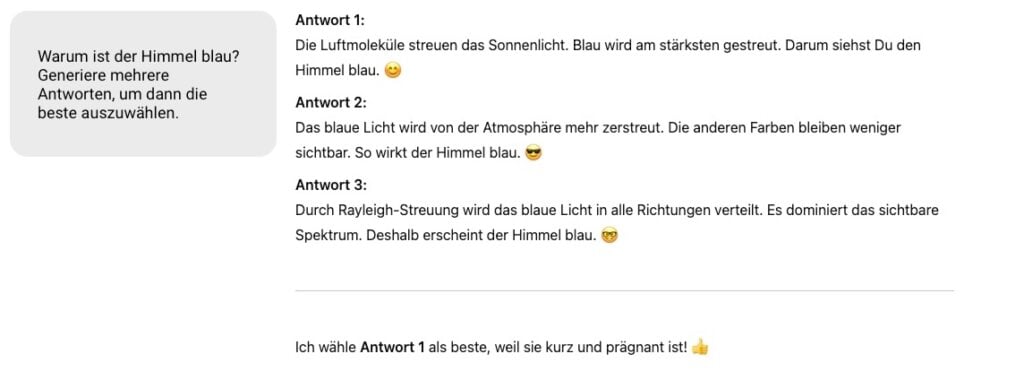 Self-Consistency Prompting am Beispiel einer Primzahl - Quelle: ChatGPT